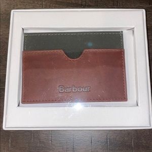 Barbour leather trim card case